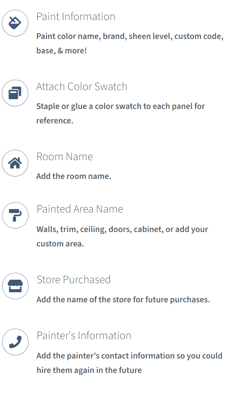 Paint Color Tracker Organizer PaintNotes Paint Notes Paint Swatch Home Paint Colors Paint Information Painter Stores paint